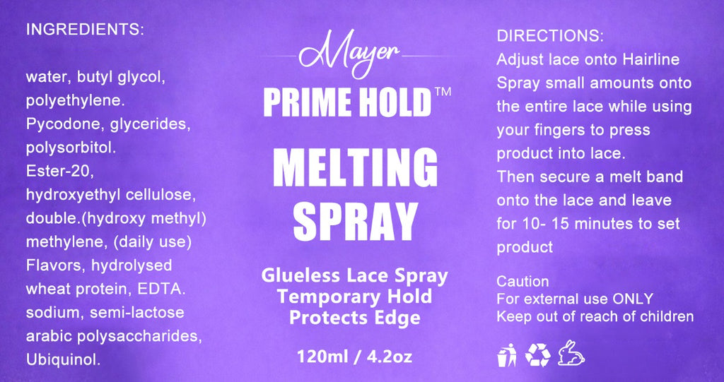 Mayer Prime Hold™ Melting Spray – Glueless Lace Spray (120ml / 4.2oz)
