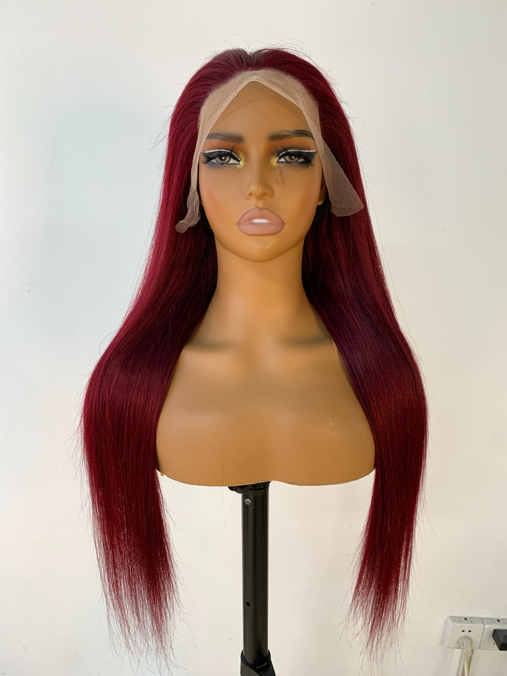 13x4 Lace Frontal Wig – Deep 99J Straight Human Hair