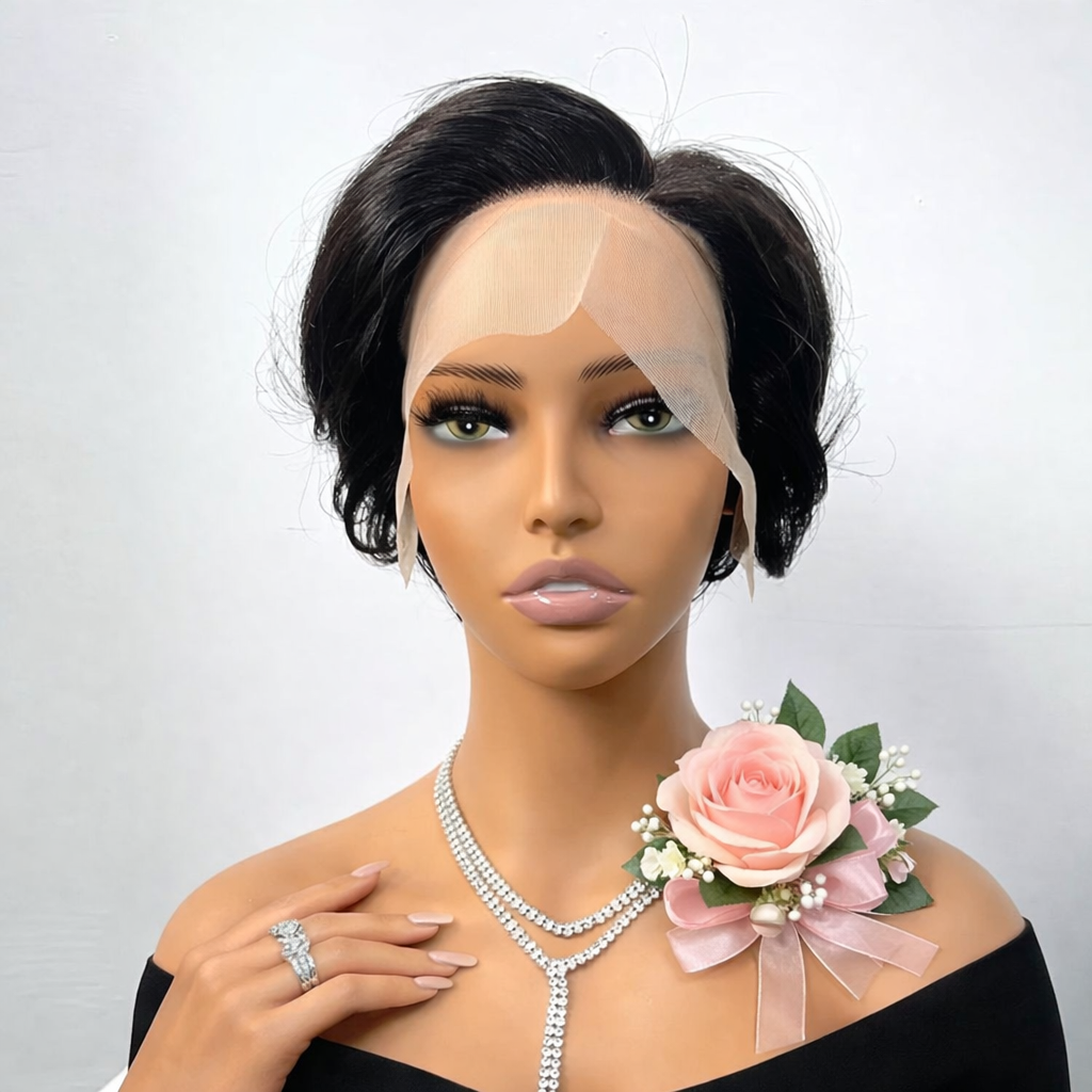 13×4 Transparent Lace Pixie Cut Wig – Premium Human Hair