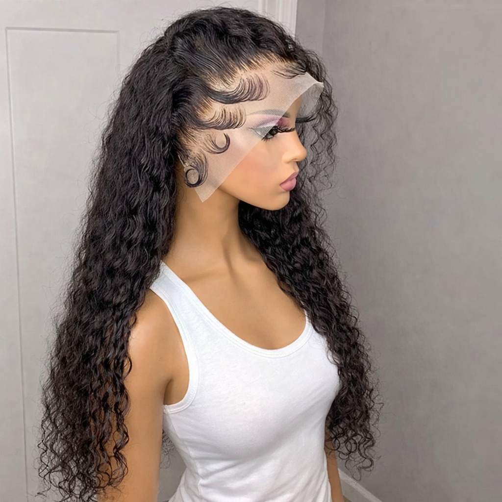 13x4 lace wig 210%density, natural color, deep curly